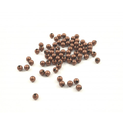 Round metal bead 3mm antique copper (pack of 100)